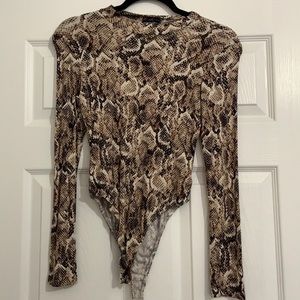 Snake print body suit